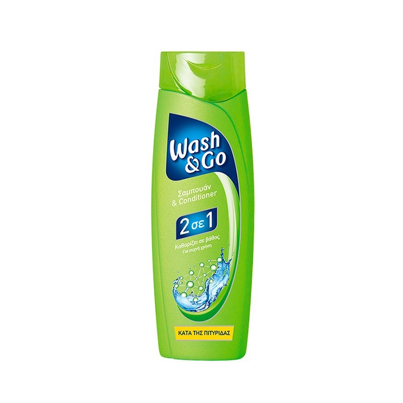 WASH&GO Σαμπουάν & Conditioner 2-1 Κατά της Πιτυρίδας 400ml