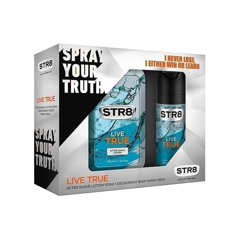 STR8 Live True  After Shave Lotion 100ml+ Deo Spray 150ml