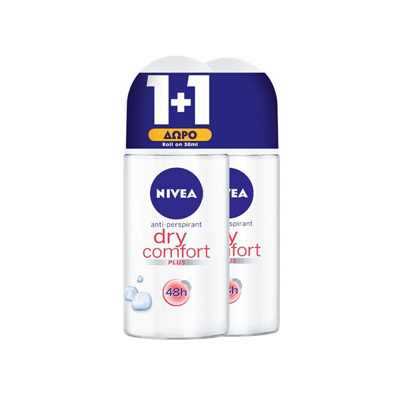 NIVEA Deo Roll-on Dry Comfort Plus 50ml 1+1 ΔΩΡΟ