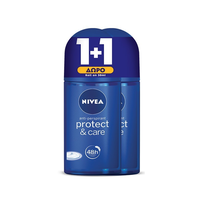 NIVEA Deo Roll-on Protect & Care 50ml 1+1 ΔΩΡΟ