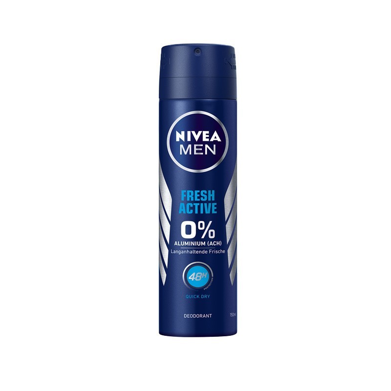 NIVEA Men Deo Spray 0% Aluminium Fresh Active 150ml
