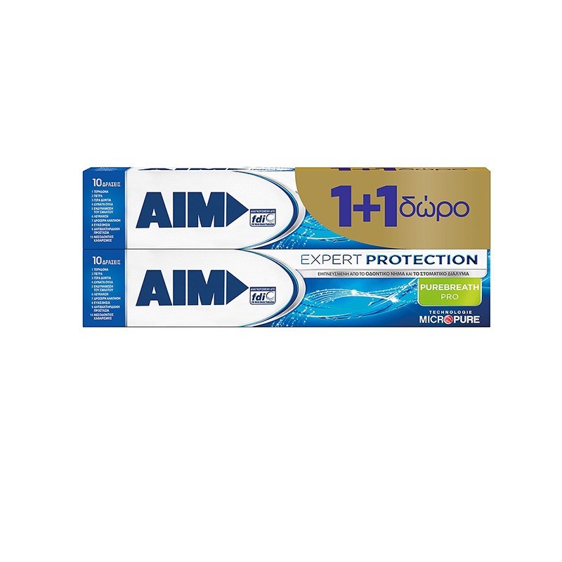 AIM Οδοντόκρεμα Expert Protect White 75ml 1+1 ΔΩΡΟ