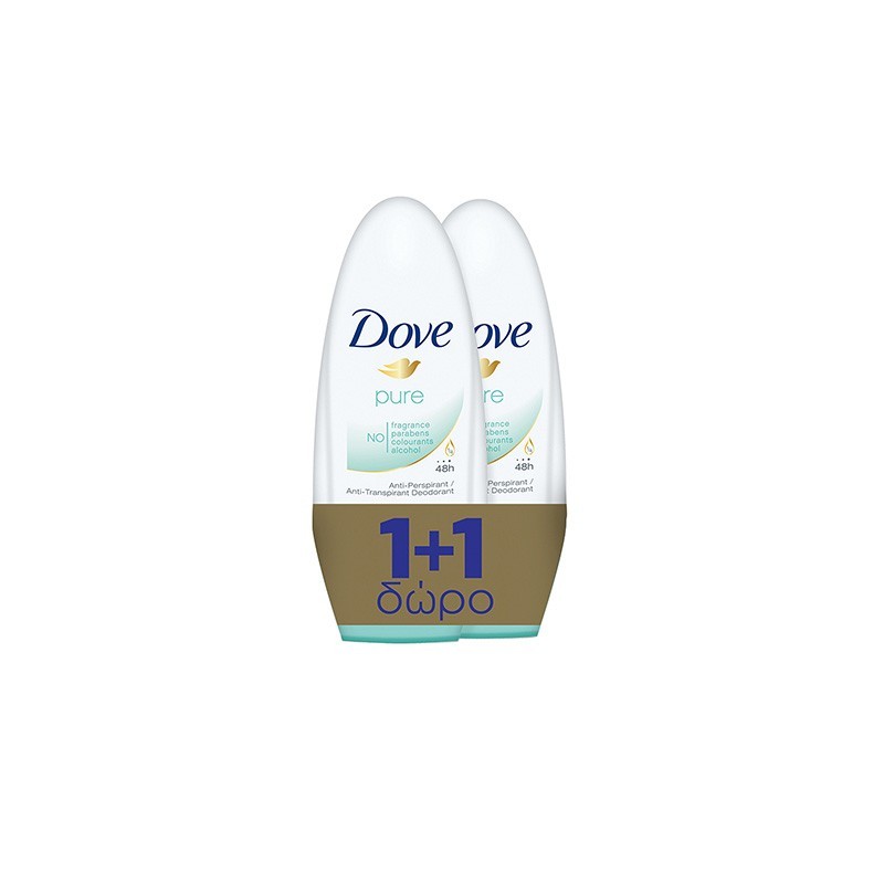 DOVE Deo Roll-on Pure 50ml 1+1 ΔΩΡΟ