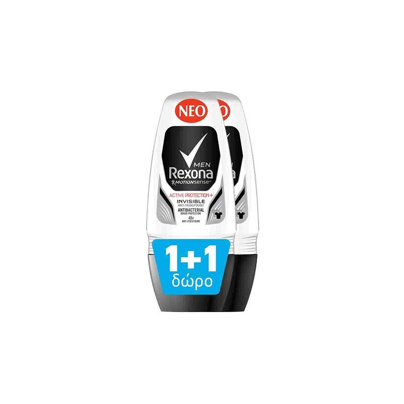 REXONA Men Deo Roll-on Active Protection Invisible 50ml 1+1 ΔΩΡΟ