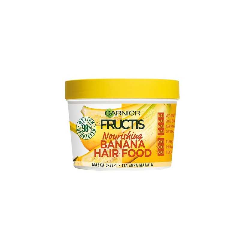 GARNIER Fructis Hair Food Mask 3 in 1 Banana για Ξηρά Μαλλιά 390ml