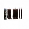YANNI EXTENSIONS Συνθετική Τρέσα Μαλλιών Σετ Ίσιο Μαύρο - Κόκκινο 55cm