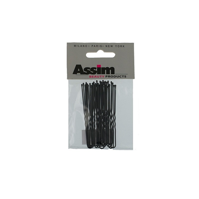 ASSIM Φουρκέτες Μαλλιών Μαύρες  6,5" 24τμχ
