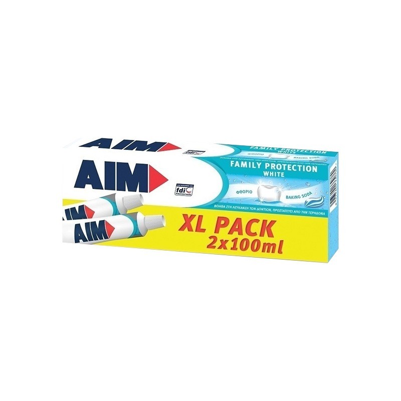 AIM Οδοντόκρεμα Family Protection White 2x100ml