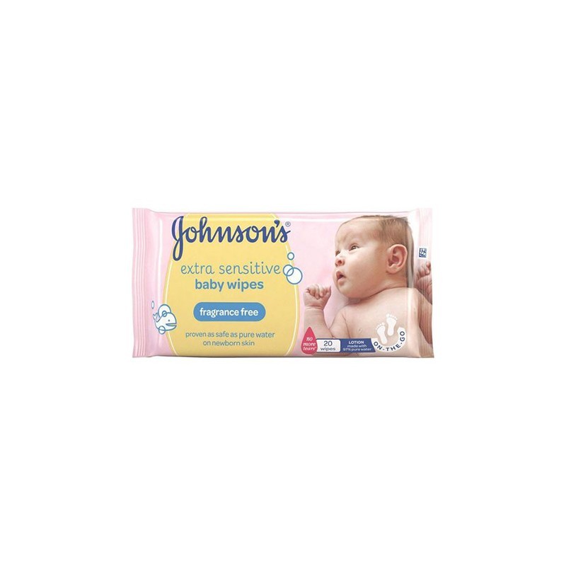JOHNSON'S Baby Wipes Extra Sensitive 20 τμχ.