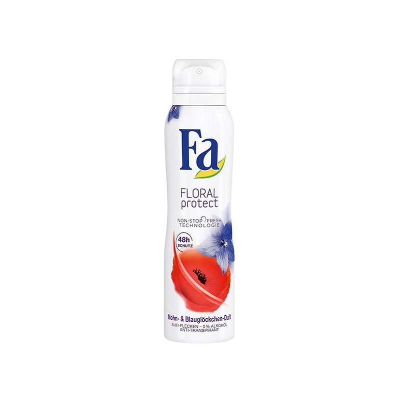FA Deo Spray Floral Protect Poppy & Bluebell 150ml