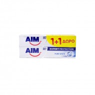AIM Οδοντόκρεμα Expert Protection Pure White75ml 1+1