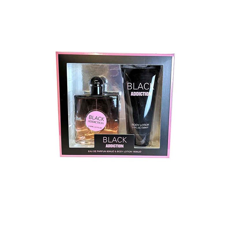 LOVALI FRAGNANCES Gift Set Black Addiction Eau de Parfum 100ml & Body Lotion 150ml Τύπου Black Opium YSL
