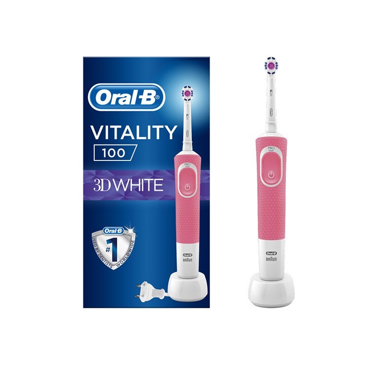 ORAL B Vitality 100 3D White Pink Ηλεκτρική Οδοντόβουρτσα 1τεμ.