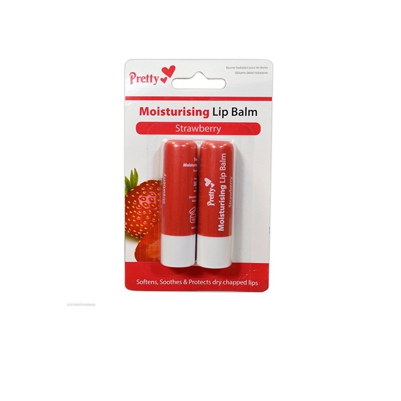 PRETTY Moisturizing Duo Lip Balm Strawberry 2x4,3γρ.