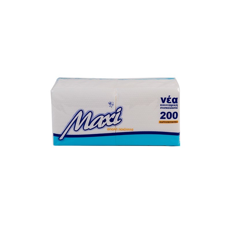MAXI Επαγγελματικές Χαρτοπετσέτες Λευκές 200τεμ  28x30