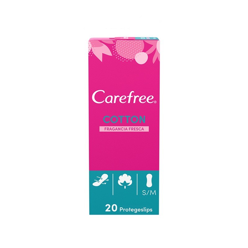 CAREFREE unscented σερβιετάκι 20τεμ S/M with cotton (χωρίς άρωμα)