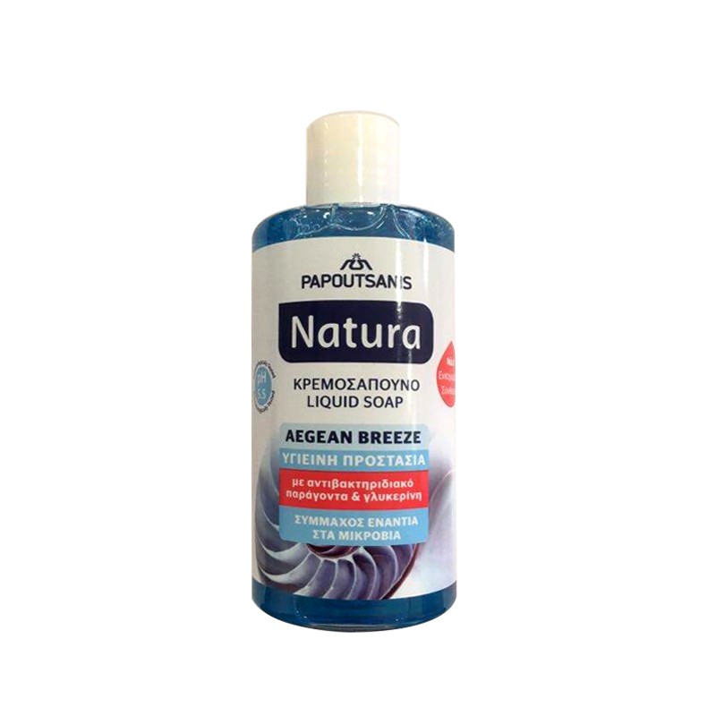 PAPOUTSANIS Natura Liquid Soap Aegean Breeze με Αντιβακτηριακό Παράγοντα 400ml