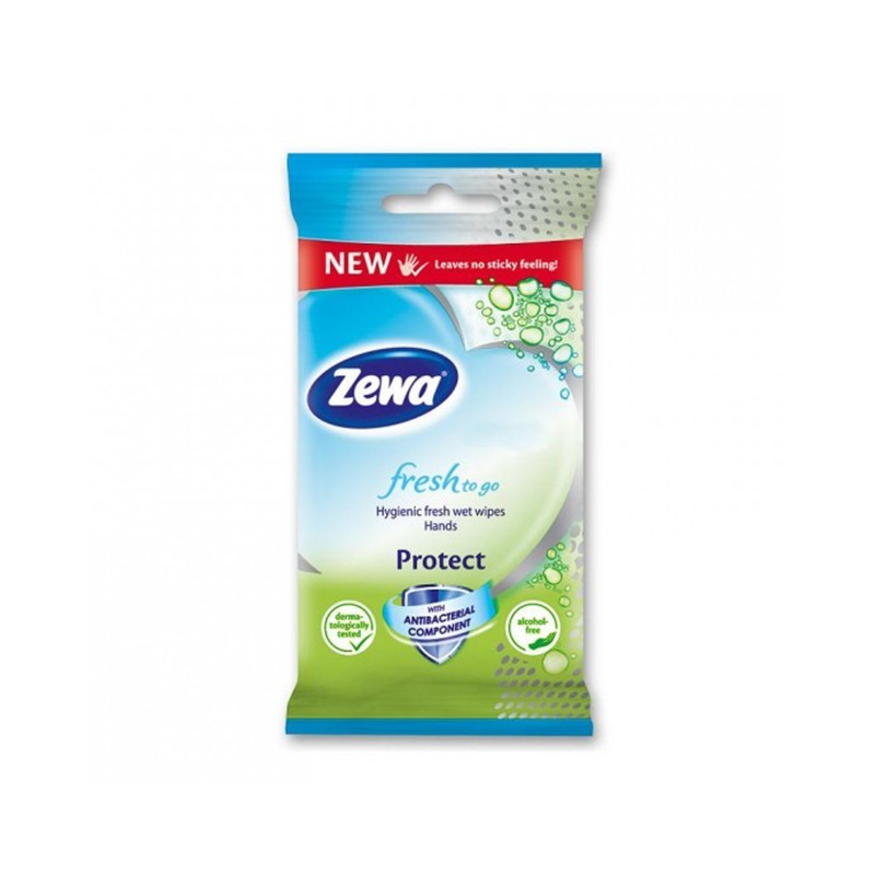 ZEWA Fresh To Go Protect Αντιβακτηριδιακά Υγρά Μαντηλάκια 10τμχ