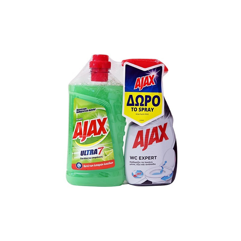 AJAX Ultra 7 Λεμόνι 1lit + Spray WC Expert 450ml