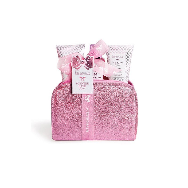 IDC Institute Gift Set Scented Bath Rose Cosmetic Bag  3τμχ (88157)