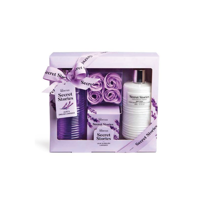 IDC INSTITUTE Secret Stories Lilac & Lavender Gift Set Body Lotion - Shower Gel & Soap (88164)