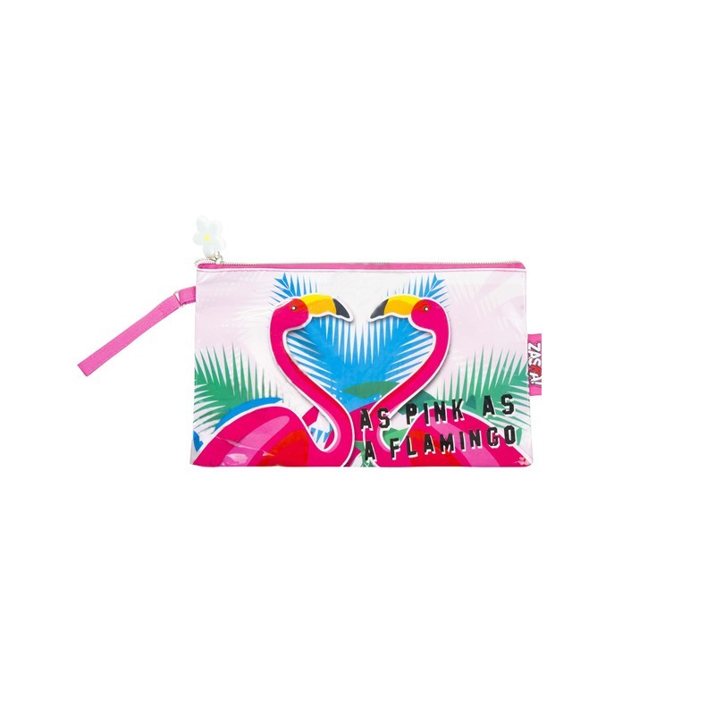 ZASKA Cosmetic Bag (101) Pink & Flamingo
