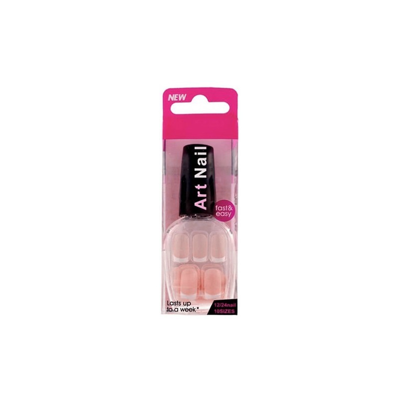 ART NAIL French Nail Tips   Pink 24tips & 12 glue stickers