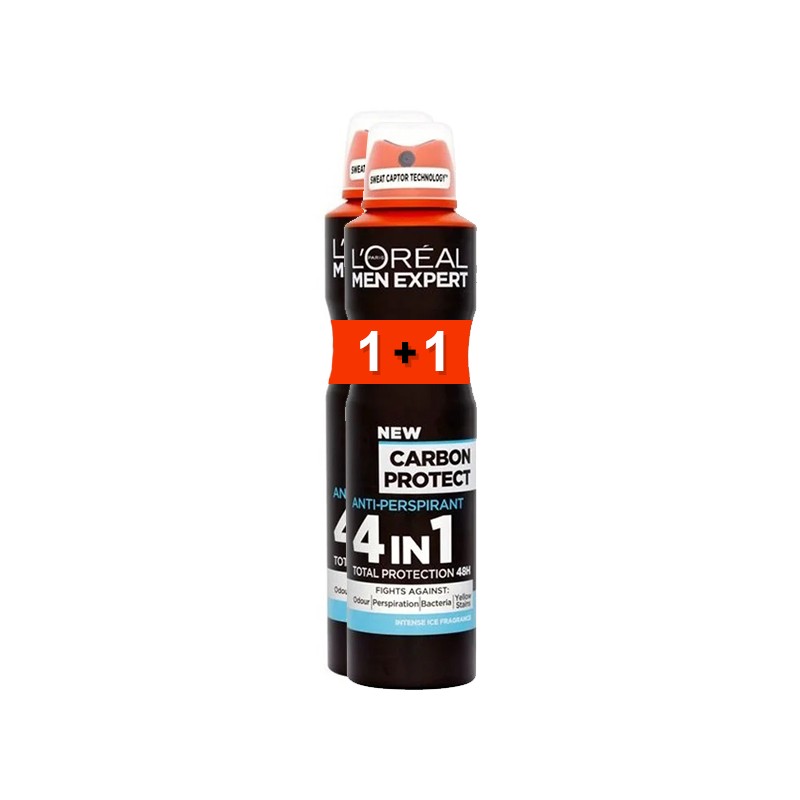 L'OREAL Men Expert Deo Spray Carbon Protect 4σε1 48h 150ml 1+1