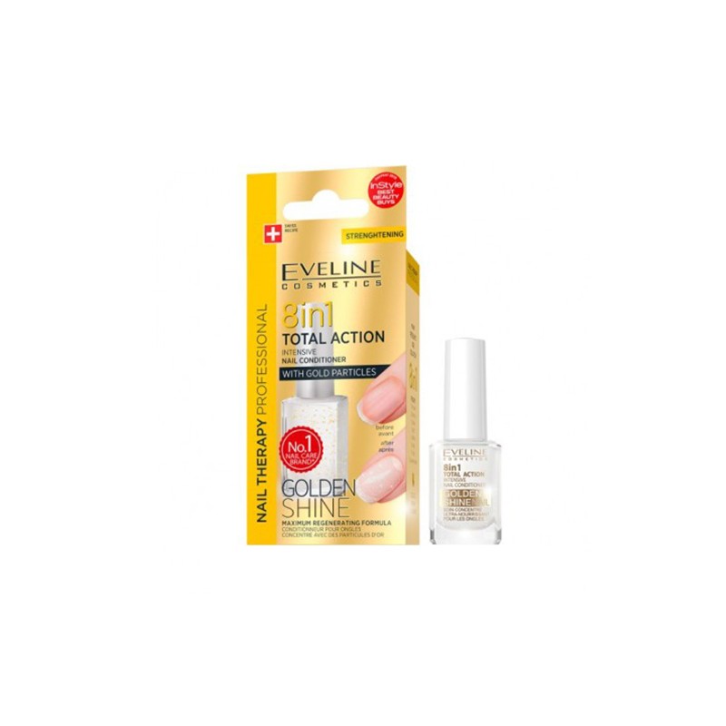 EVELINE Nail Therapy 8in1 Total Action Golden Shine 12ml