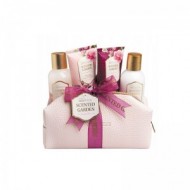 IDC INSTITUTE Bag Set Country Rose Shower Gel & Body Lotion 100ml, Hand Cream & Body Scrub 70ml