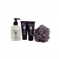IDC Ocean Essence Cosmetic Bag for Men 5 in 1 Shampoo & Shower Gel 160ml Body Lotion 60ml Shaving Gel 60ml & Puff