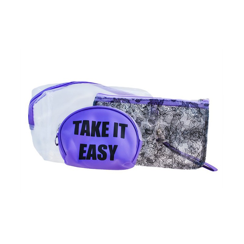 FASHION BEAUTY Νεσεσέρ Take It Easy Σετ 3τμχ Purple