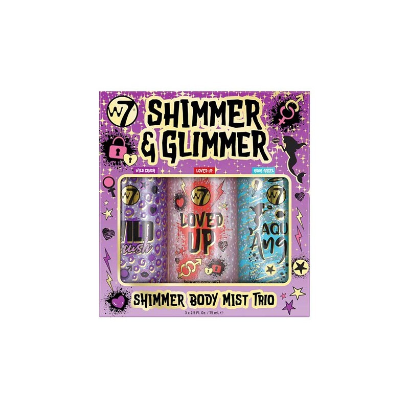 W7 Body Mist Shimmer & Glimmer Set 3pcs