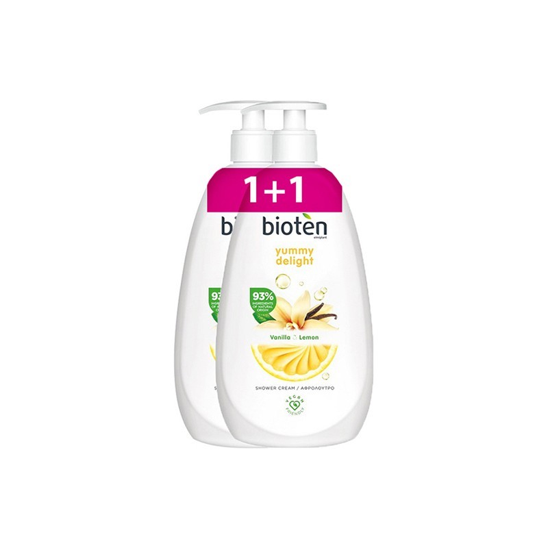 BIOTEN Shower Cream Yummy Delight Vanilla & Lemon 750ml 1+1 Δώρο