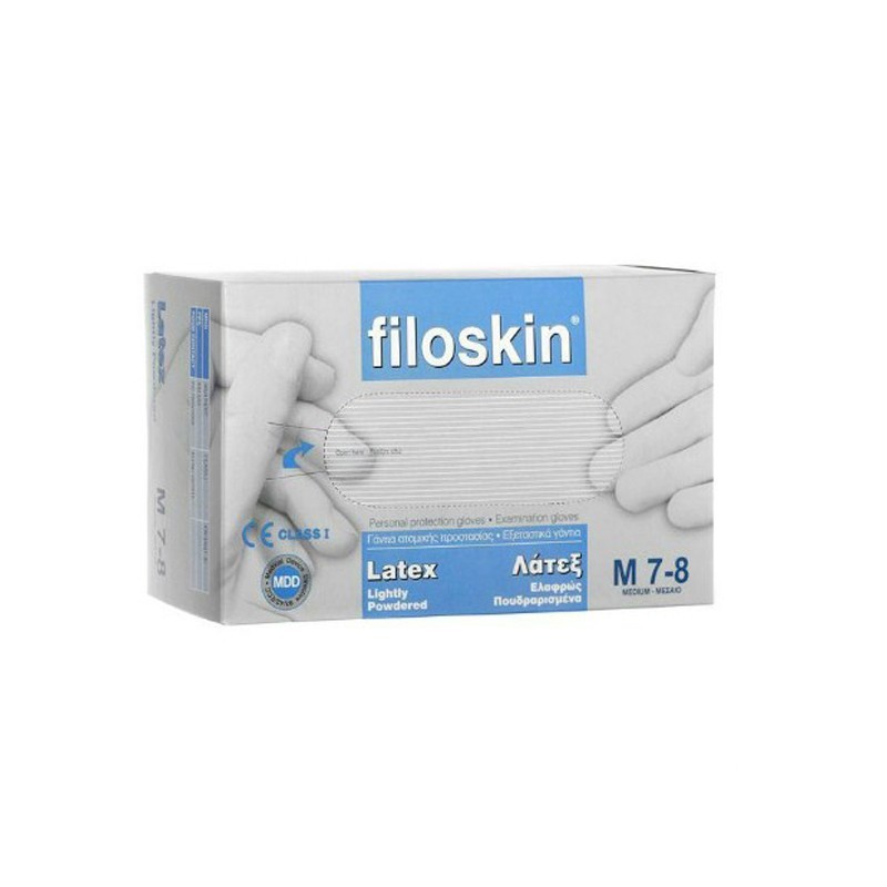 LOTUS Γάντια Latex Filoskin Ελαφρώς Πουδραρισμένα 100τμχ