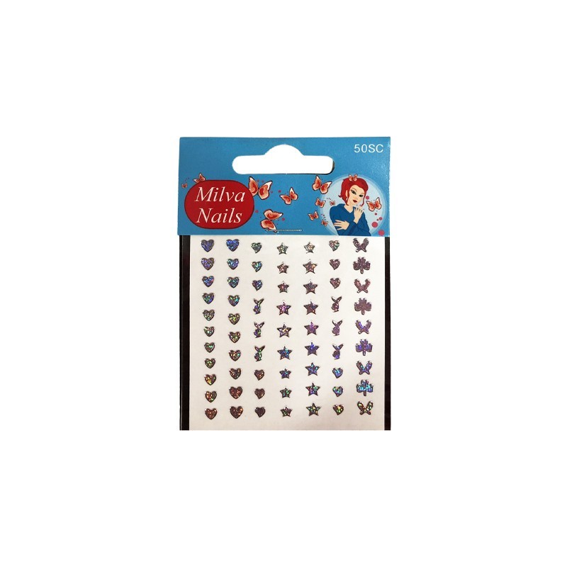 MILVA Nails Rhinestones Star Crystal Manicure Sticker