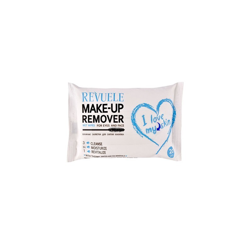 REVUELE Make-up Remover Wipes for Eyes & Face 20τμχ