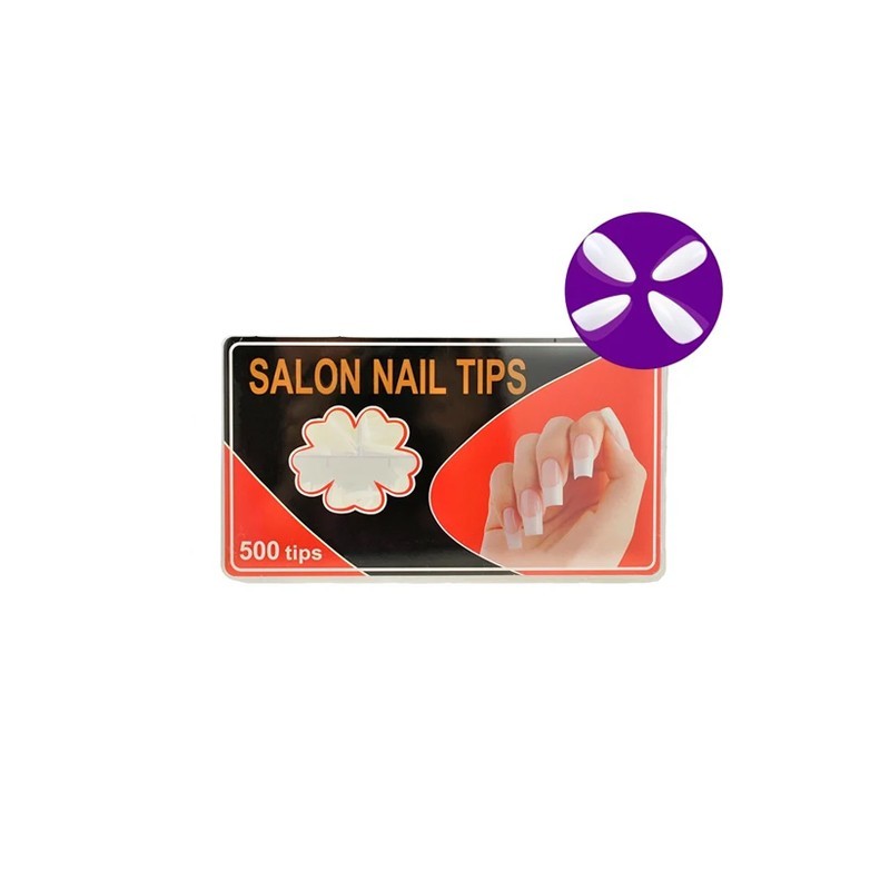 SALON NAIL TIPS Κασετίνα Νυχιών Almond Natural Full 500τμχ