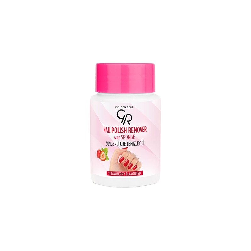 GOLDEN ROSE Nail Polish Remover with Sponge - Strawberry 65ml