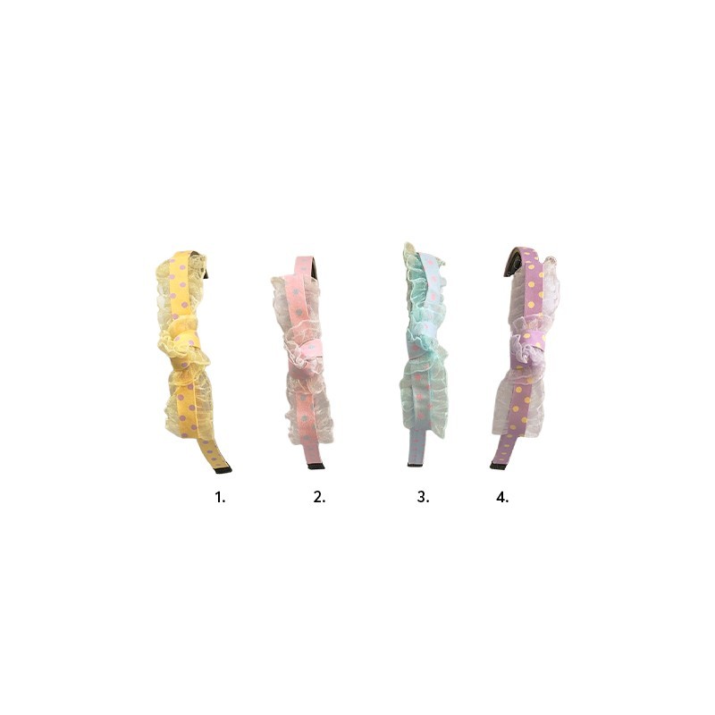 SETABLU Παιδική Στέκα Μαλλιών με Φιόγκο Τούλι Πουά σε 4 χρώματα