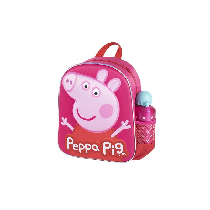 Παιδικό Backpack 3D με Παγούρι Peppa Pig