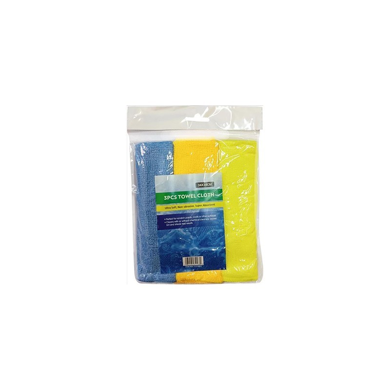 HAIRWAYS MicroFiber Towel Cloth 3pcs 34x34 cm