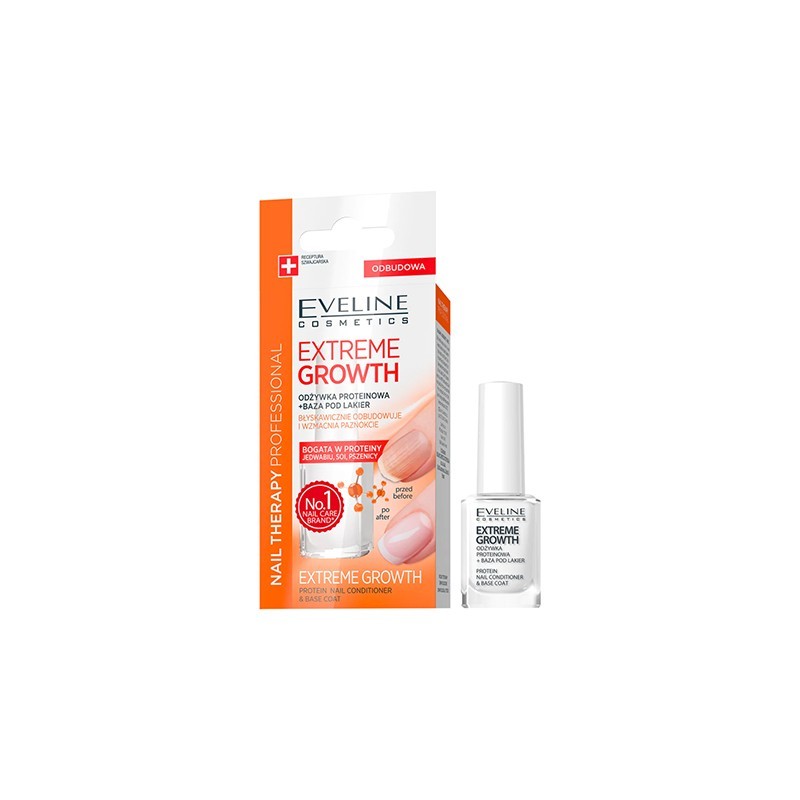 EVELINE Extreme Growth Protein Nail Conditioner and Base Coat 12ml