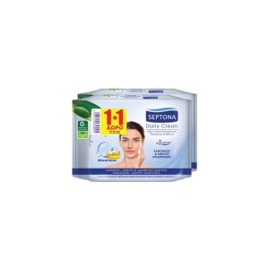 5201410616095SEPTONA Daily Clean Wipes Vitamin C & Micellaire 2x20 τεμ  1+1 Δώρο_beautyfree.gr