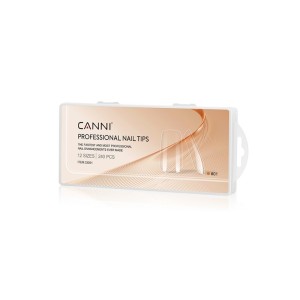5213012282585CANNI Professional Nail Tip 12 μεγέθη Clear Square No 01 240τμχ_beautyfree.gr