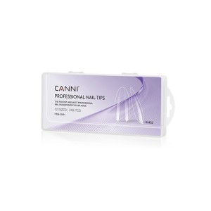 5213012282592CANNI Professional Nail Tip 12 μεγέθη Clear Almond No 02 240τμχ_beautyfree.gr