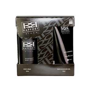 5026445002961RAPPORT Black Gift Set Body Spray 150ml & Bath & Shower Gel 150ml_beautyfree.gr
