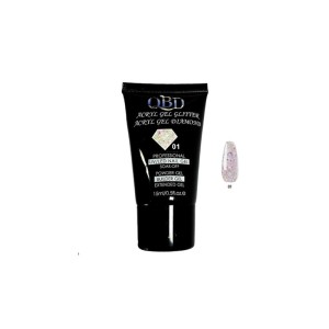 016957588210083QBD Diamond Acrylic gel glitter UV/LED Nail gel 15ml  No 01 _beautyfree.gr