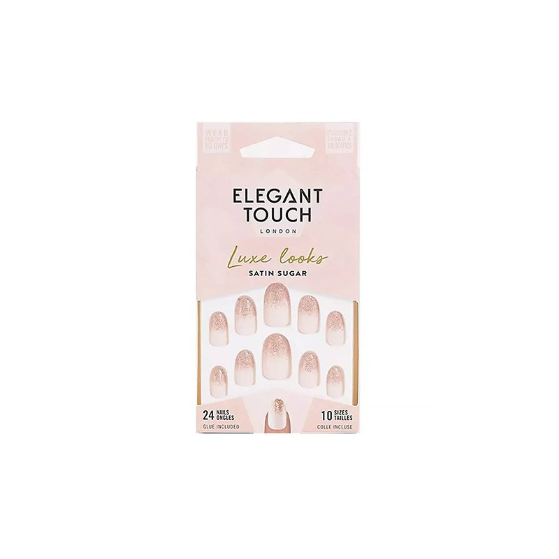 5011522171968ELEGANT TOUCH Luxe Looks False Nails Collection Satin Sugar With Glue 24 Nails_beautyfree.gr