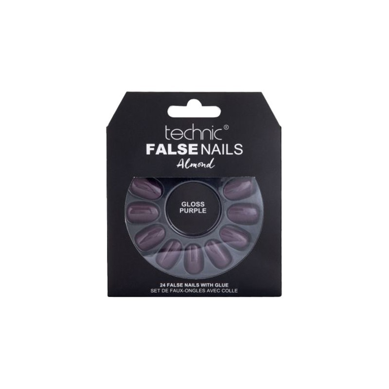 5021769291299TECHNIC False Nails Almond Gloss Purple 24 τμχ_beautyfree.gr